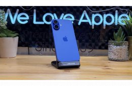  iPhone 16, 128GB, Kék, 100% Akku, Független - 1ÉV Garancia, Számla 
