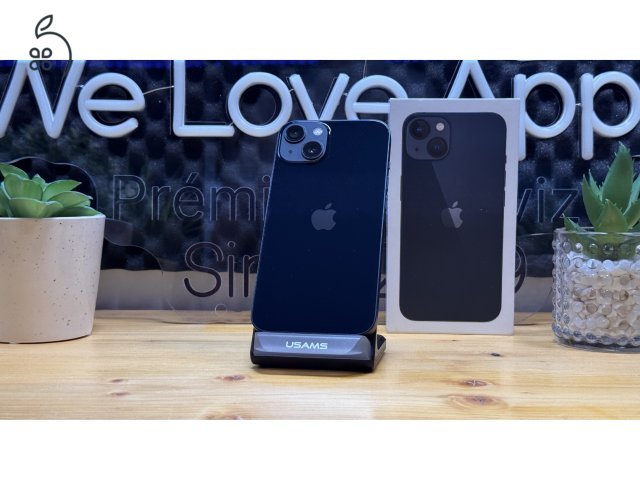  iPhone 13, 128GB, Fekete, Független - 1ÉV Garancia, Számla 