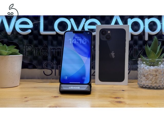  iPhone 13, 128GB, Fekete, Független - 1ÉV Garancia, Számla 