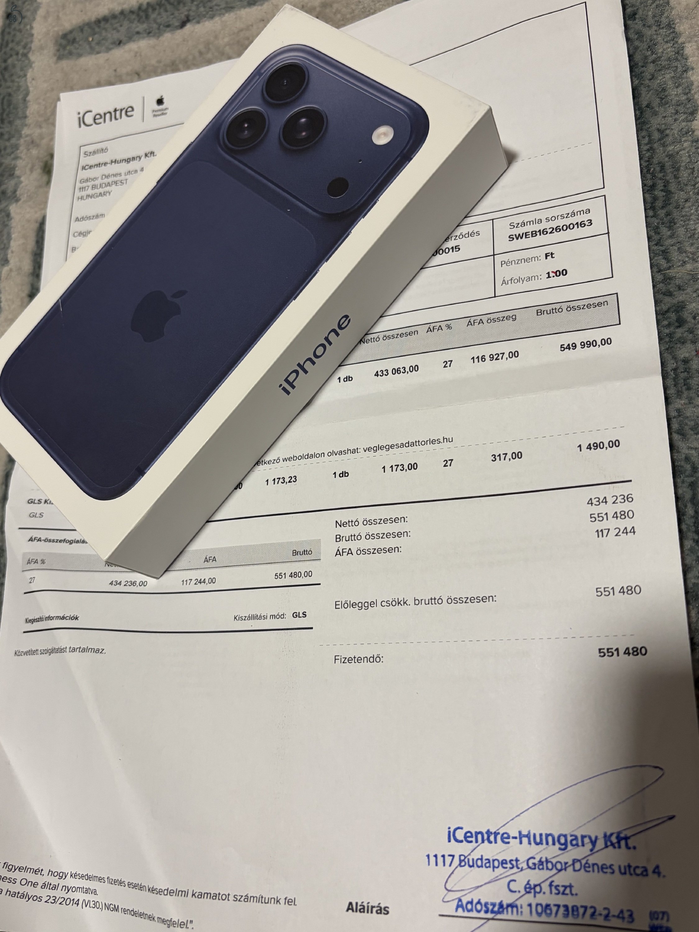 ÚJ, bontatlan iPhone 17 PRO 256GB ICENTRE számla! 3 év Apple garancia!!