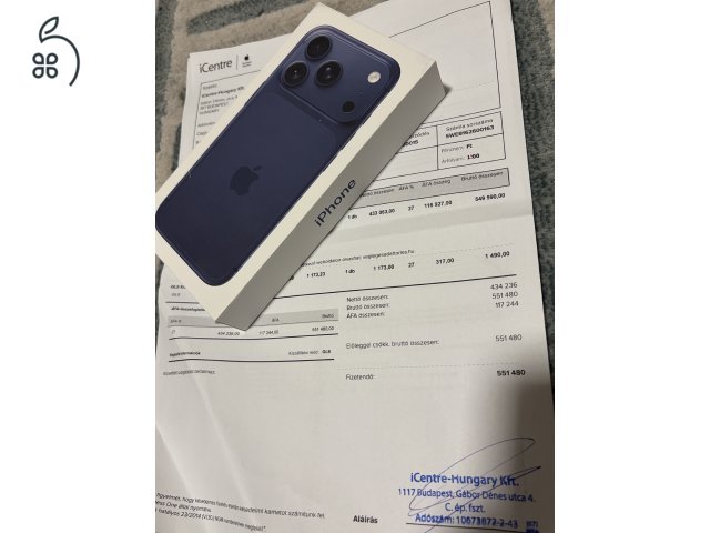 ÚJ, bontatlan iPhone 17 PRO 256GB ICENTRE számla! 3 év Apple garancia!!