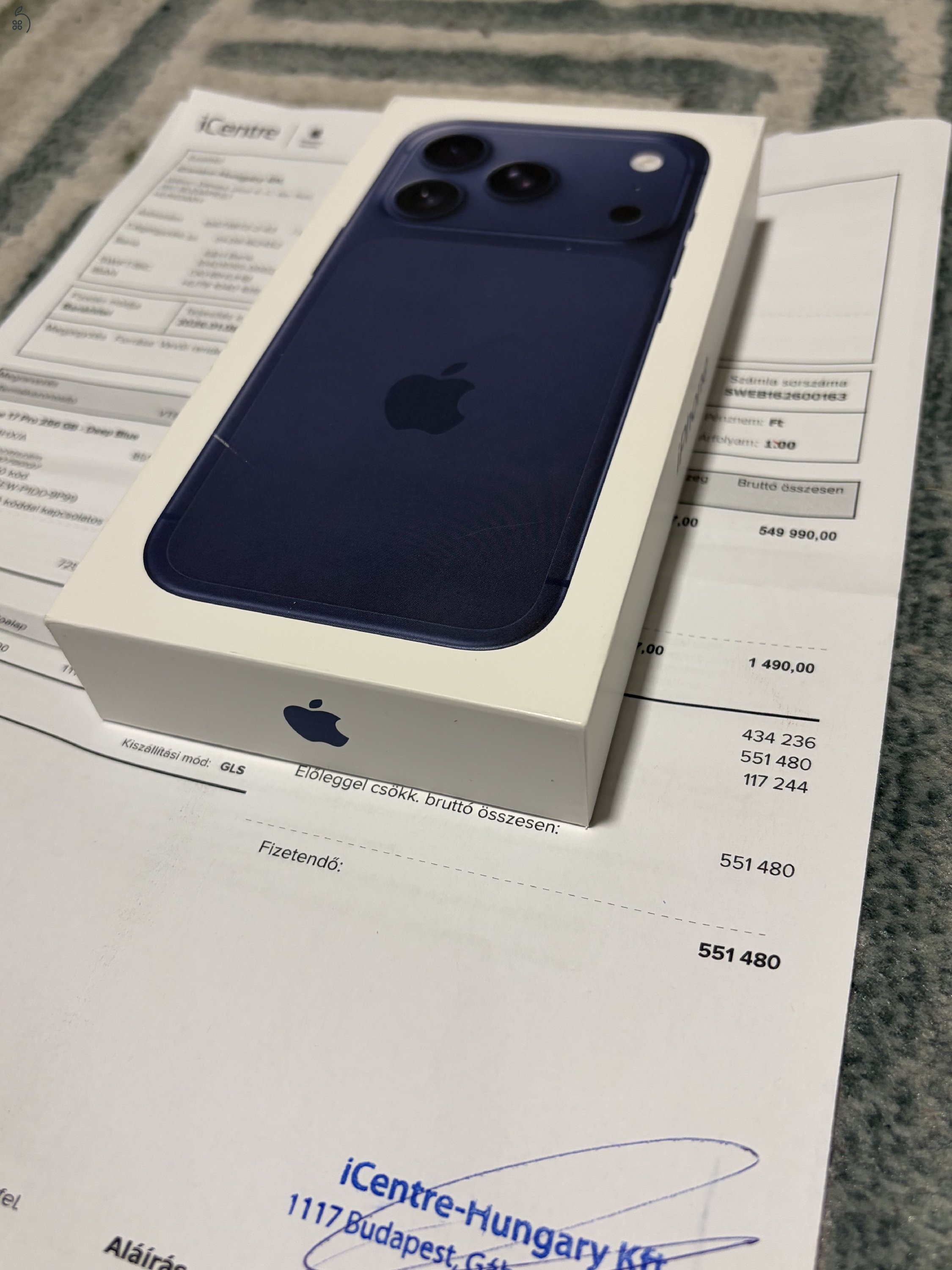 ÚJ, bontatlan iPhone 17 PRO 256GB ICENTRE számla! 3 év Apple garancia!!
