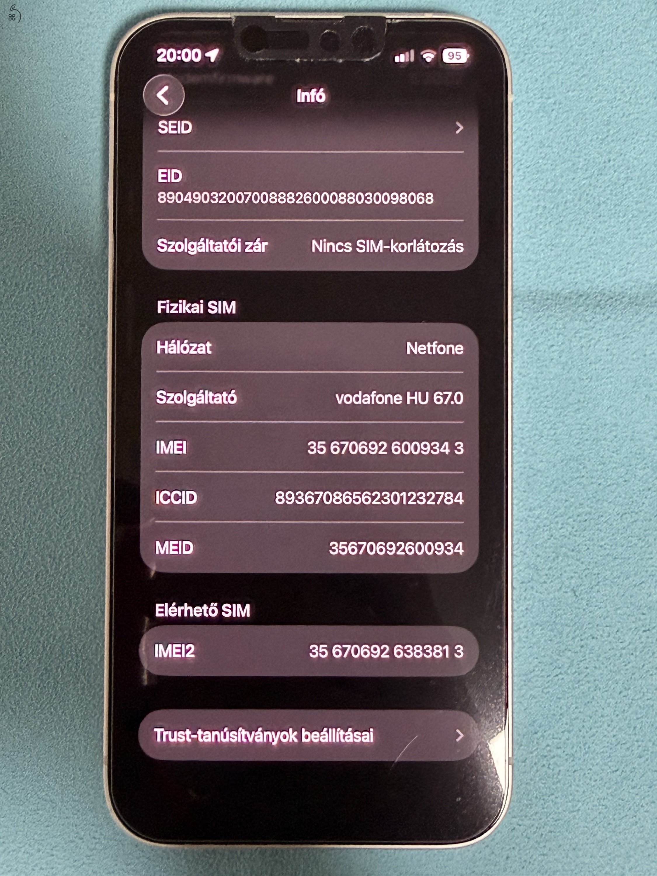 iPhone 13 Starlight 128 GB kártyafüggetlen