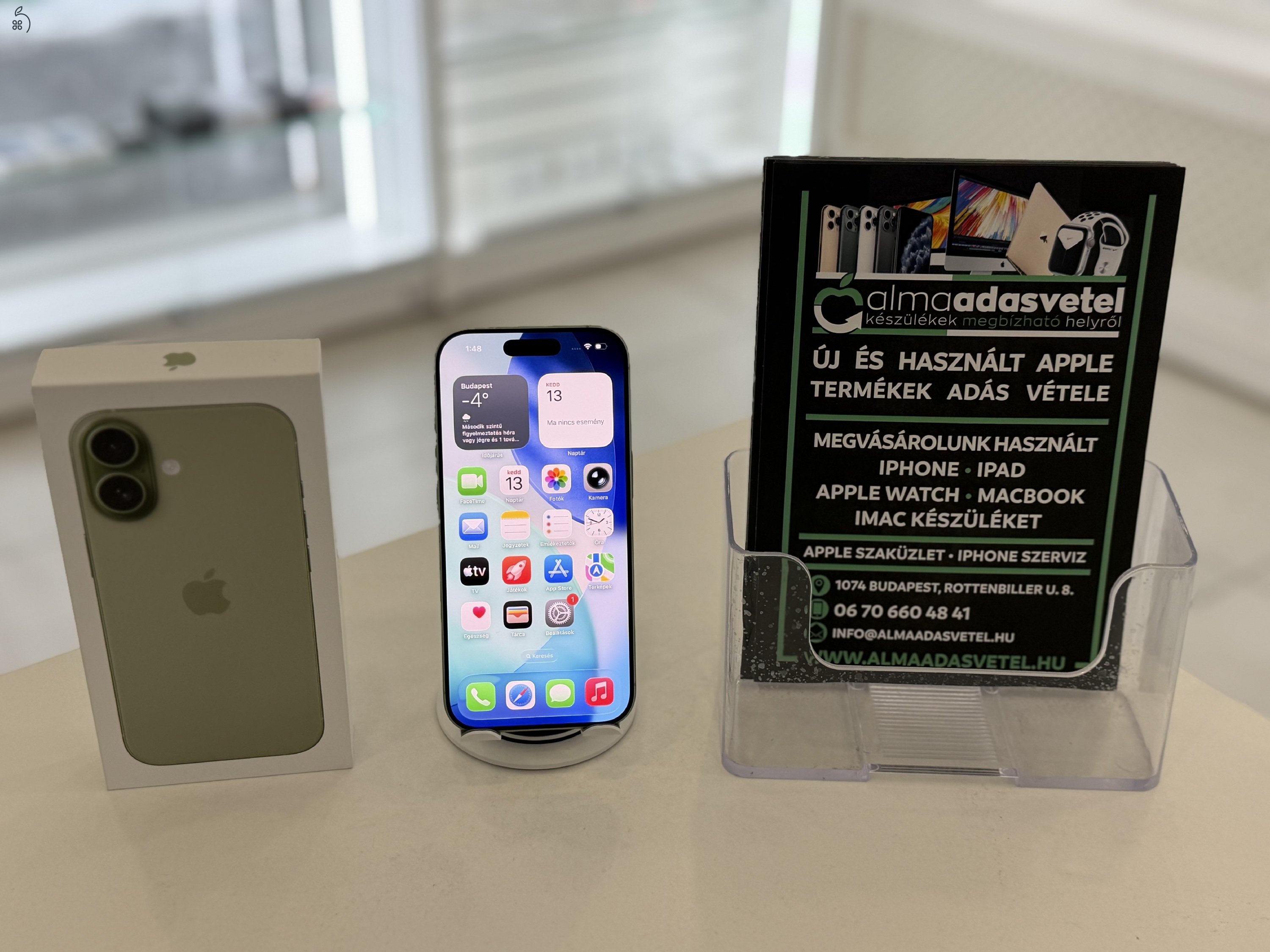 iPhone 17 256GB Zöld Független Hibátlan/2028.09.26.Gar./Akku 100%/p4672