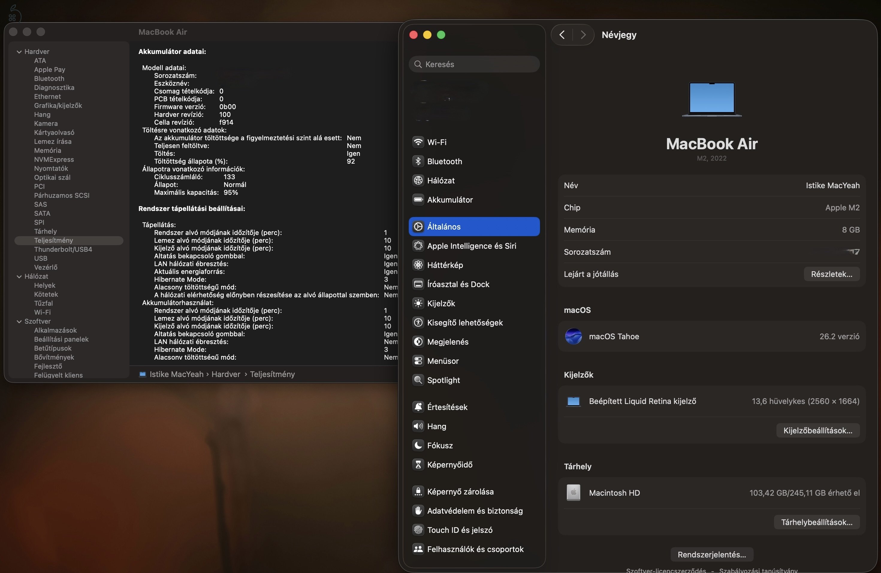 Apple MacBook Air M2 13” – alacsony ciklusszám, Epico bőrtokkal
