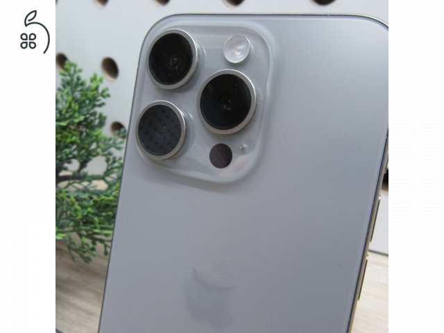 Apple iPhone 15 Pro 128GB Natural Titanium használt, karcmentes 92% akku – 6 hónap garancia