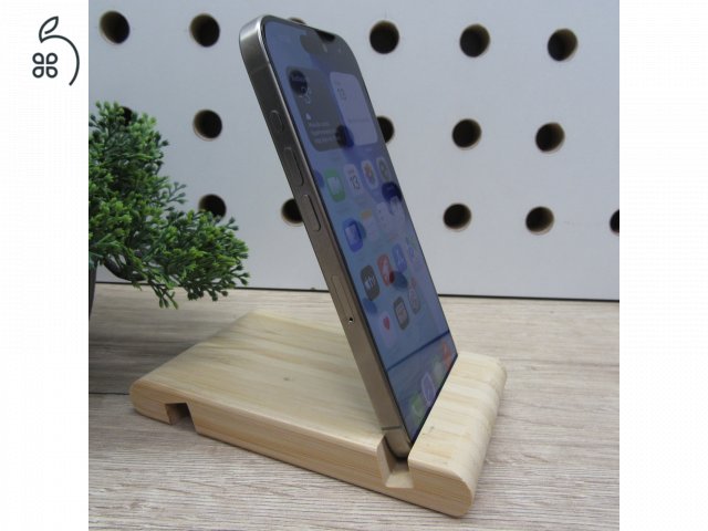 Apple iPhone 15 Pro 128GB Natural Titanium használt, karcmentes 92% akku – 6 hónap garancia