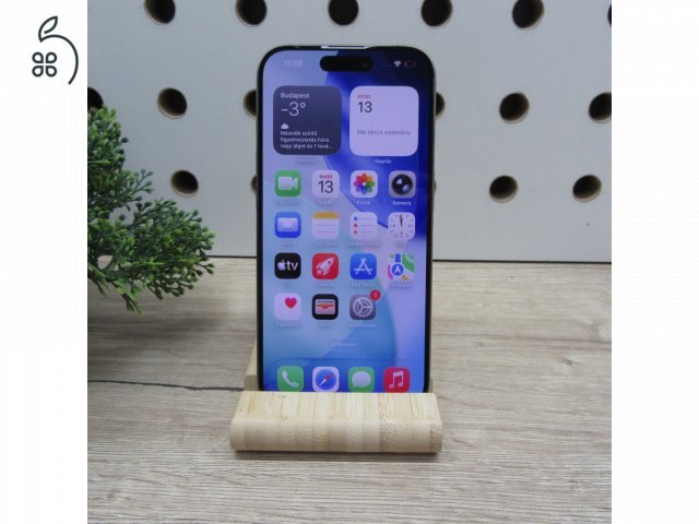 Apple iPhone 15 Pro 128GB Natural Titanium használt, karcmentes 92% akku – 6 hónap garancia