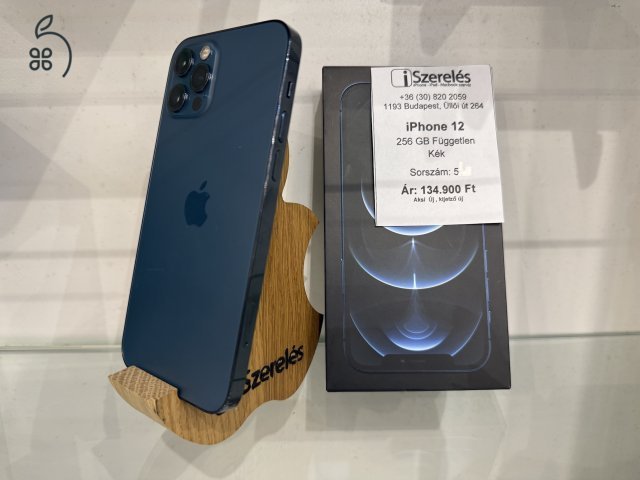 Garanciás iPhone 12 Pro 256GB független kék | ÚJ AKKU | ÚJ KIJELZŐ (5) iSzerelés.hu