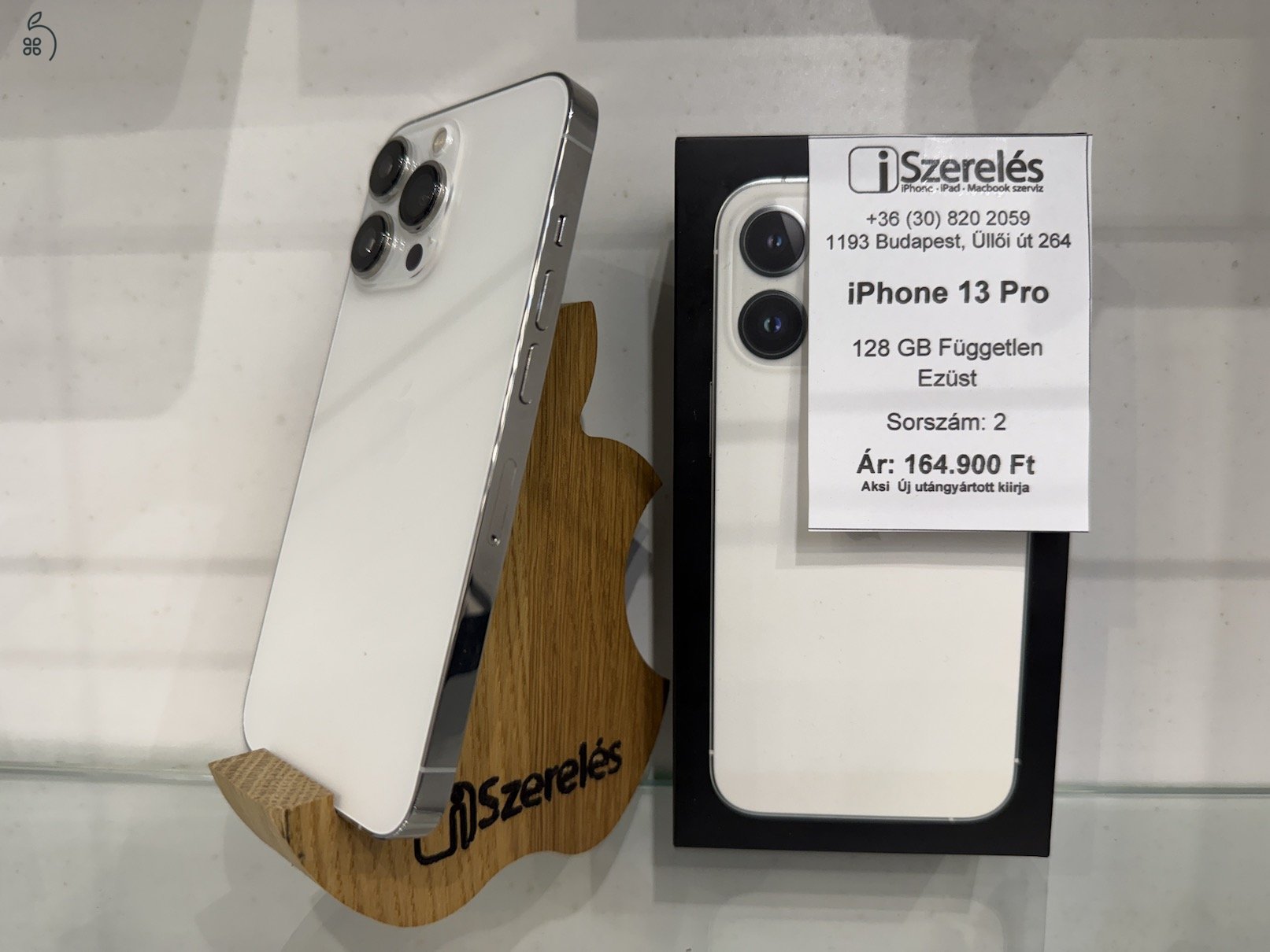 Garanciával iPhone 13 Pro 128 GB független fehér ÚJ AKKUVAL (2) iSzerelés.hu