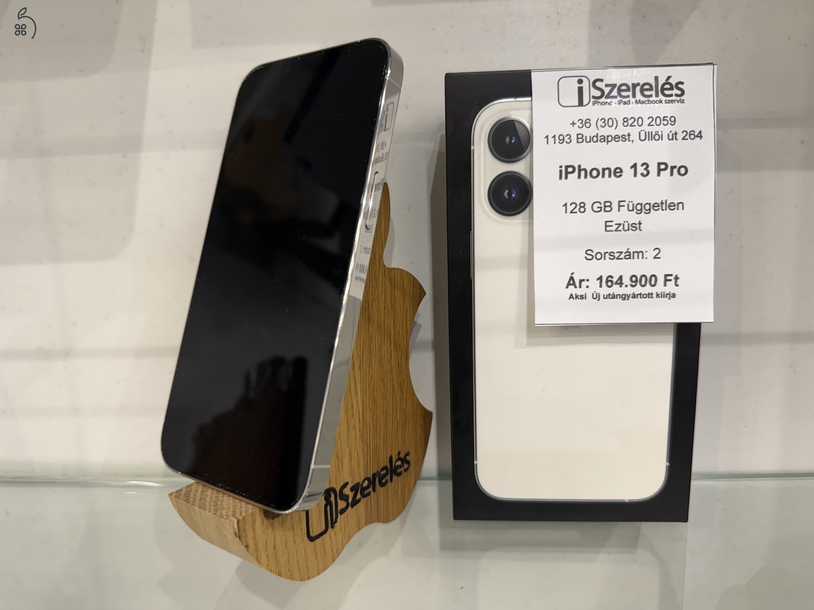 Garanciával iPhone 13 Pro 128 GB független fehér ÚJ AKKUVAL (2) iSzerelés.hu