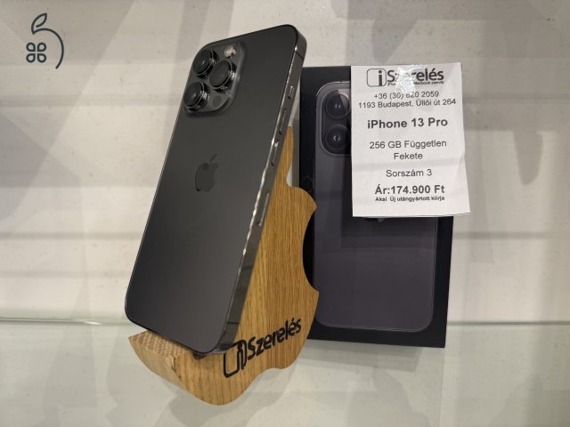 iPhone 13 Pro 256GB független fekete ÚJ AKKUVAL (3) iSzerelés.hu