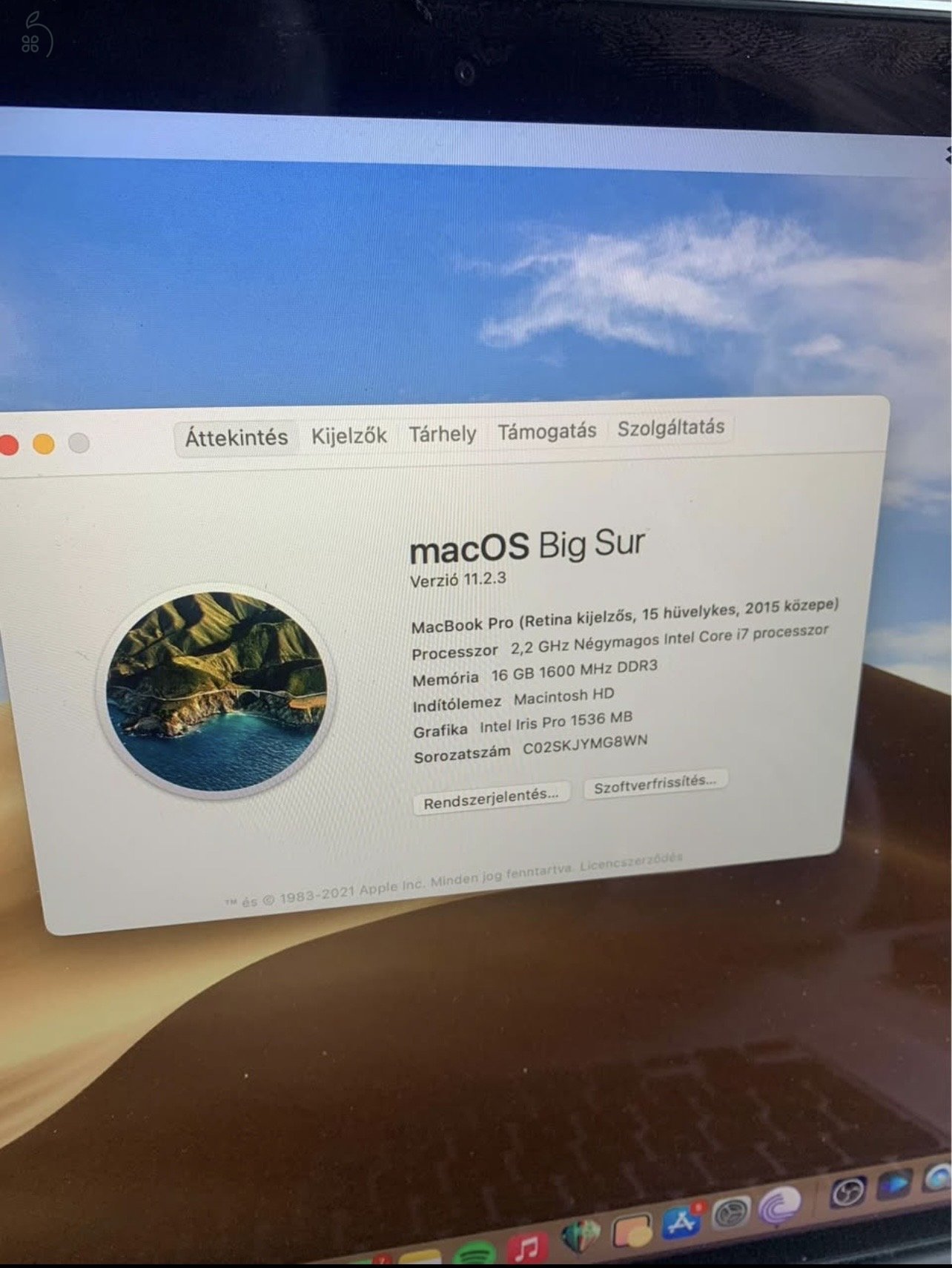 Apple Macbook Pro 2015 Mid Retina 15’