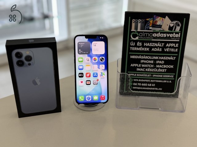 iPhone 13 Pro Max 128GB Független Újszerű/1-3 hónap gar./Akku 100%/p4675
