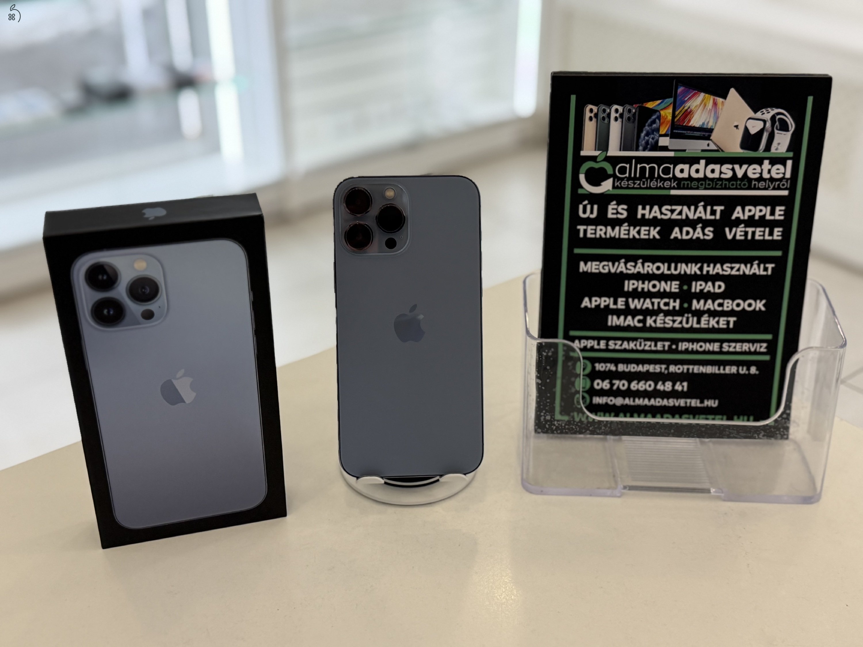 iPhone 13 Pro Max 128GB Független Újszerű/1-3 hónap gar./Akku 100%/p4675