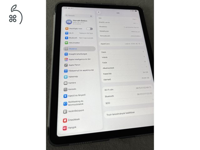 Apple Ipad Air 5.gen M1 Chip 65 Gb 2022 -Garancia 2026.06.16