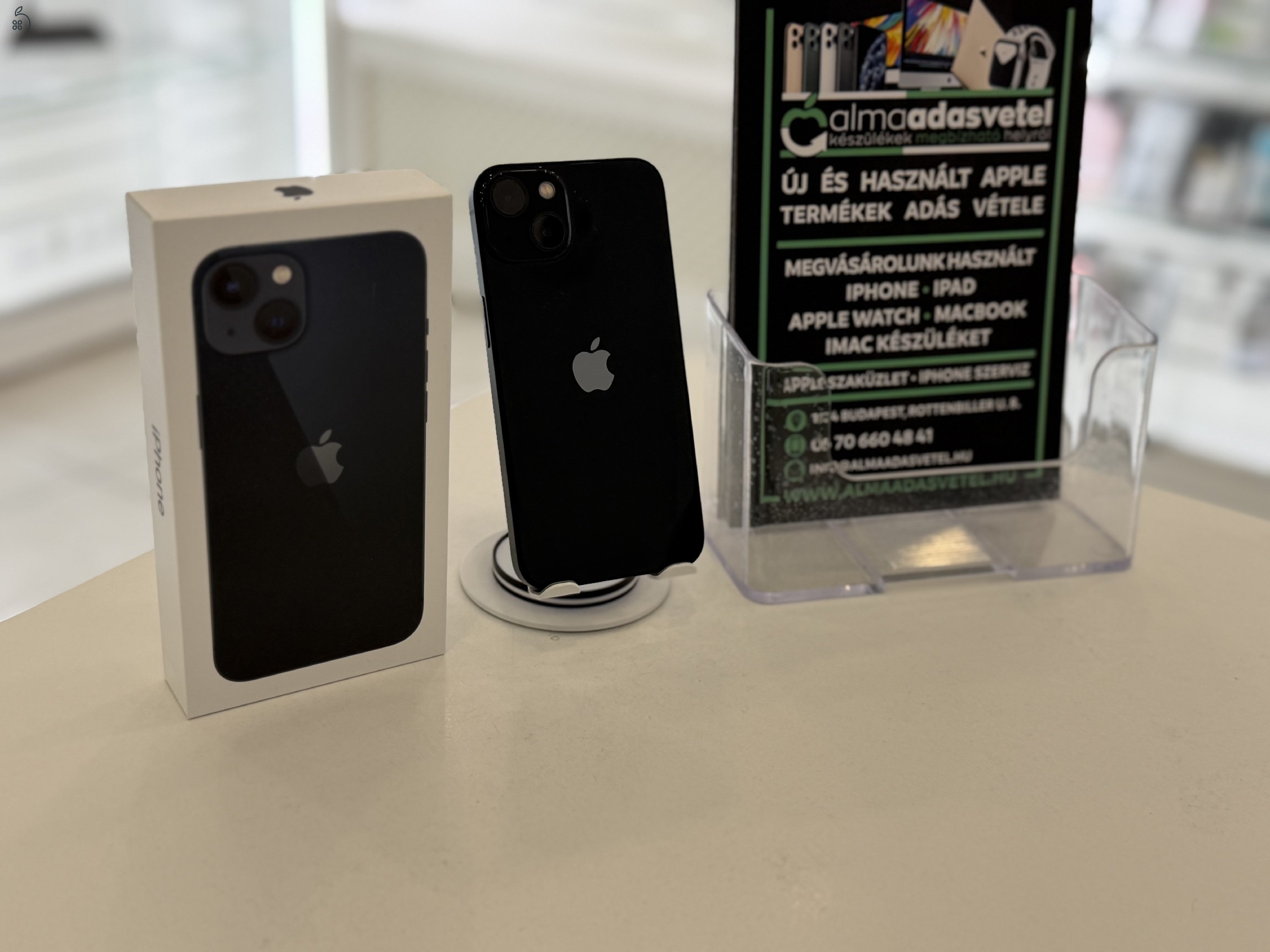 iPhone 13 128GB Független Újszerű/1-3 hónap gar./Akku 100%/p4676