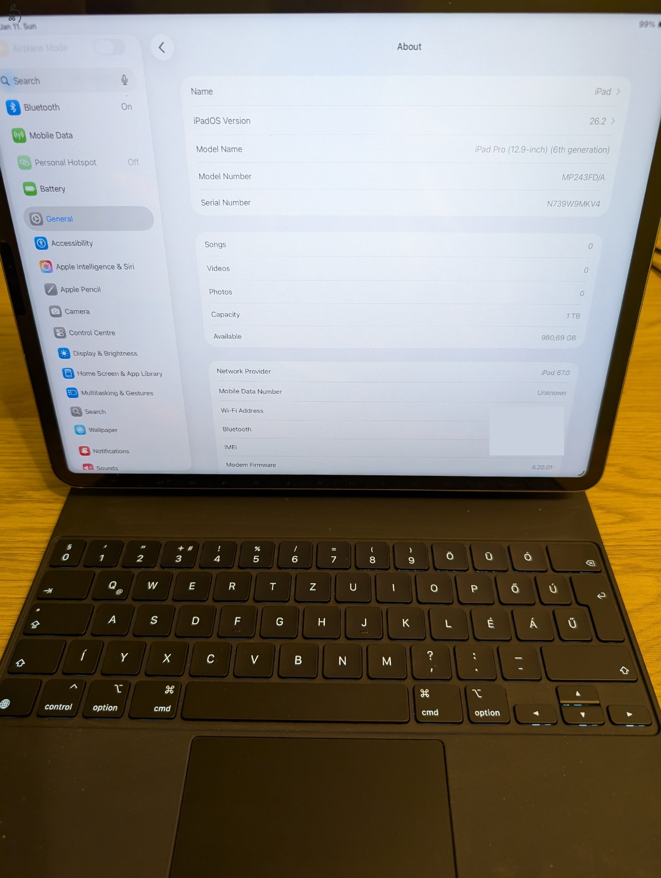 iPad 12.9 Pro 1TB M2 6. gen. Wifi+Cellular + Apple Magic Keyboard  Magyar + 2. gen. Apple Pencil