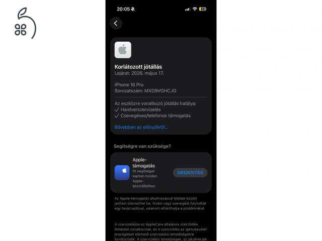 Apple iPhone 16 Pro Black 128GB, 99% akku, garanciális, karcmentes