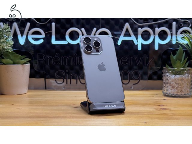  iPhone 15 Pro 256GB Natúr Titán, Független - Garancia, Számla 