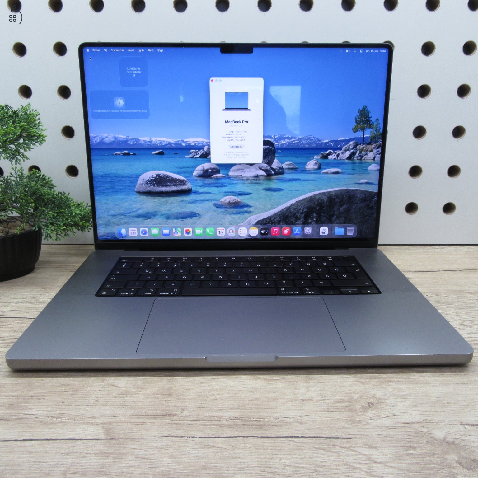 Apple MacBook Pro 16 (2021) 32GB/512GB használt, megkímélt, akku 86%