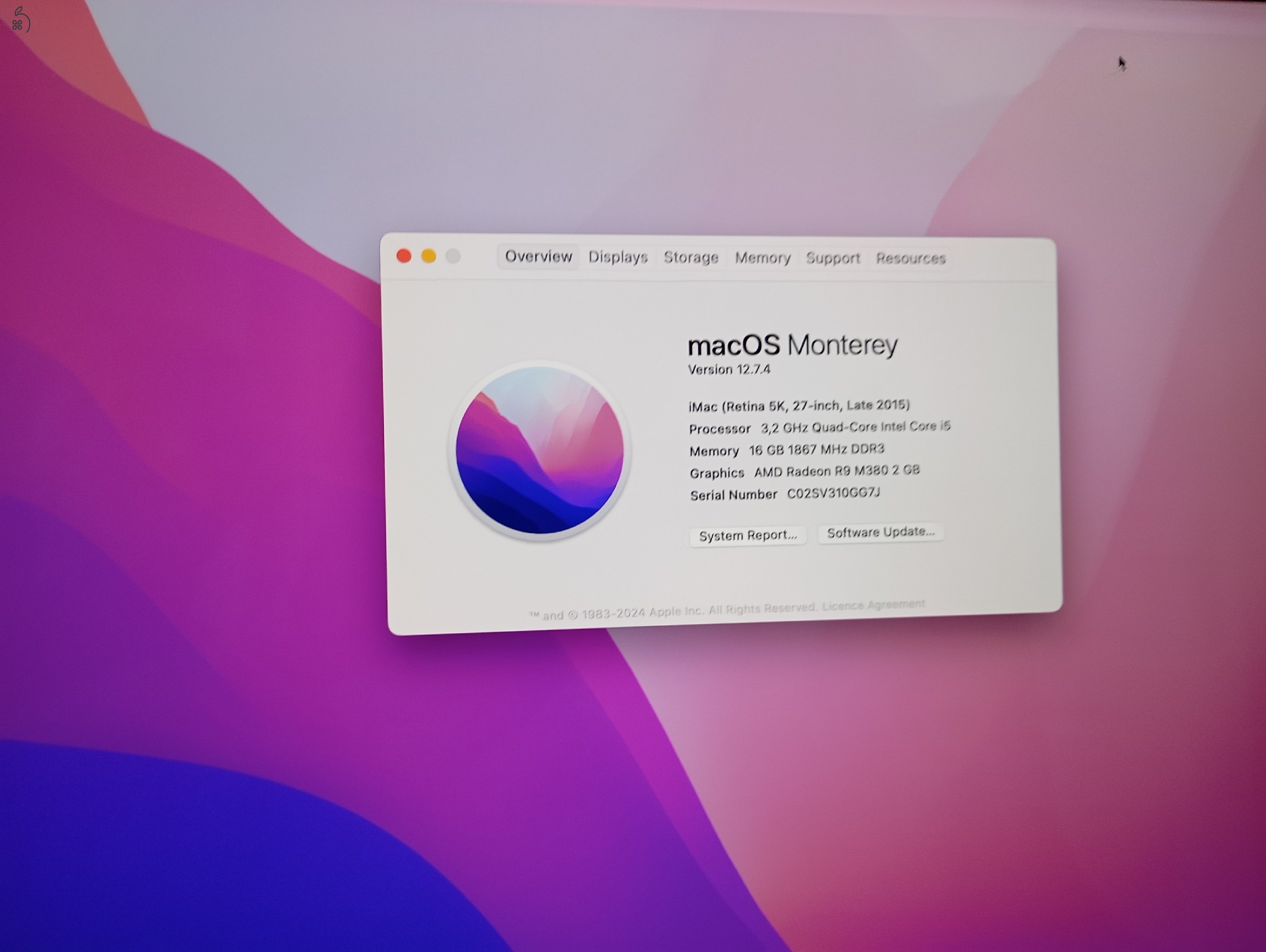 ELADÓ Apple iMac Retina 5K asztali számítógép  2015) 210 000 Ft