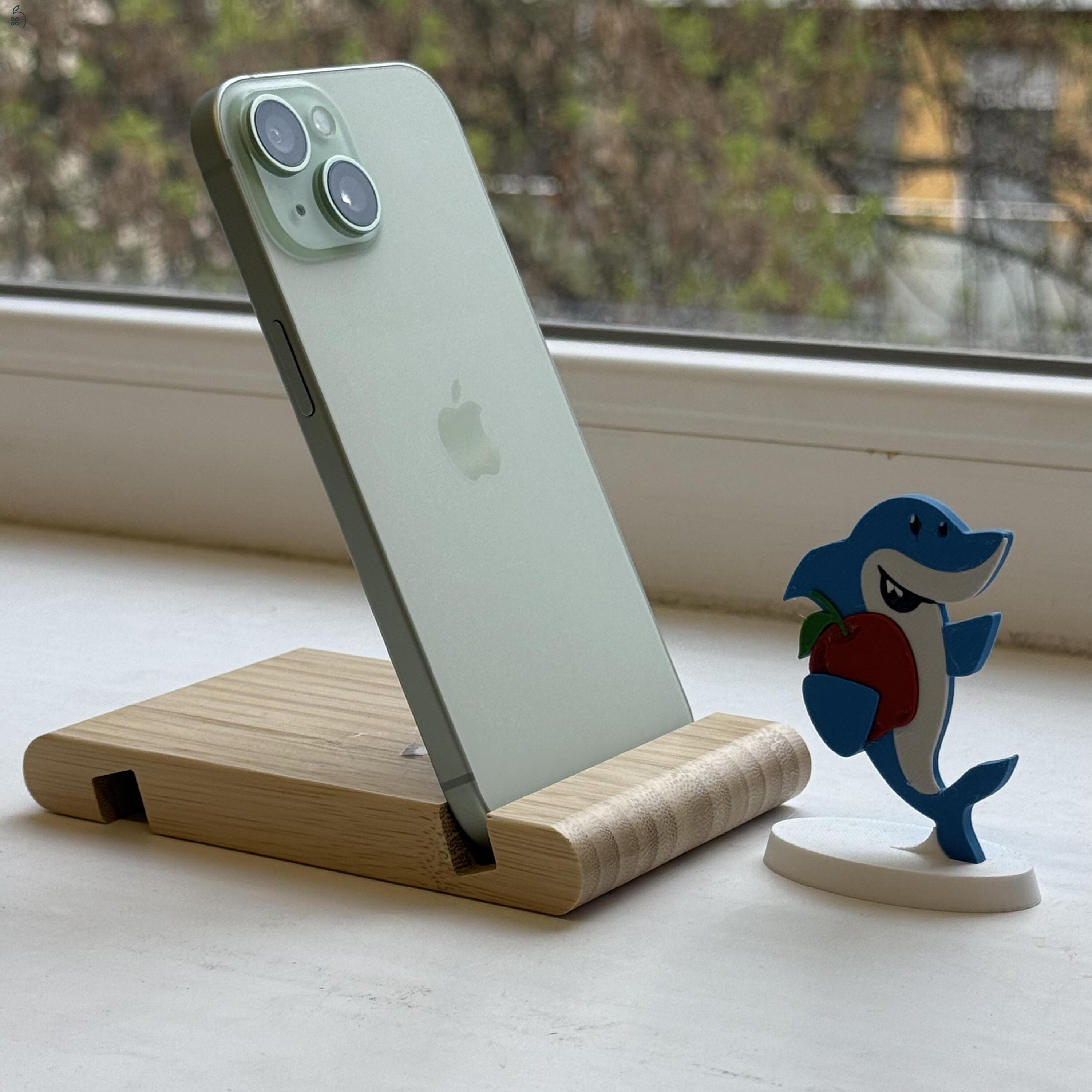 HIBÁTLAN iPhone 15 128GB Green-1 ÉV GARANCIA - Kártyafüggetlen, MS4425