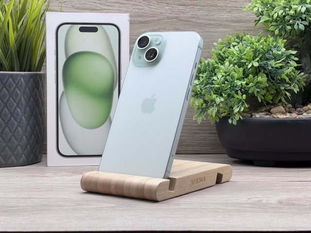 Hibátlan iPhone 15 Green 128GB 2 ÉV Garanciával Számlával 91% Akku