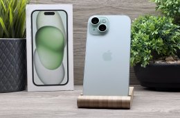 iPhone 15 Green 128GB 2 ÉV Garanciával Számlával 90% Akku