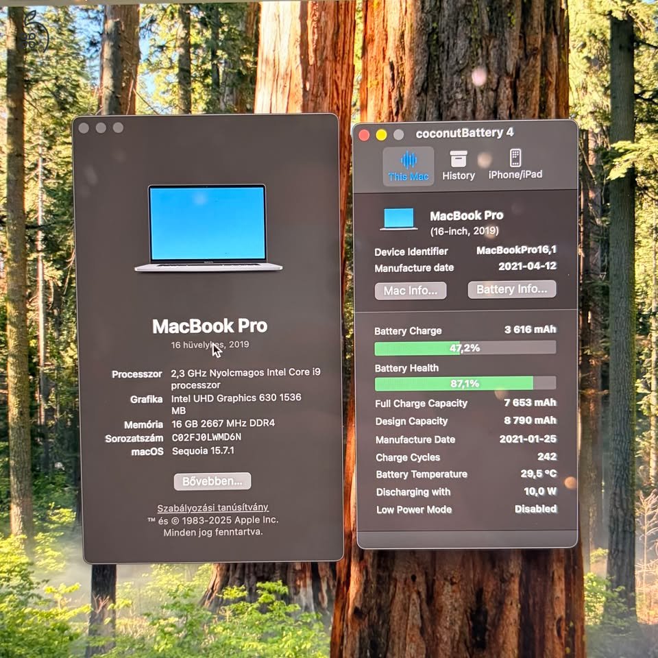 MacBook Pro 16” – I9 – 16GB RAM – 1TB SSD – MAGYAR billentyűzet
