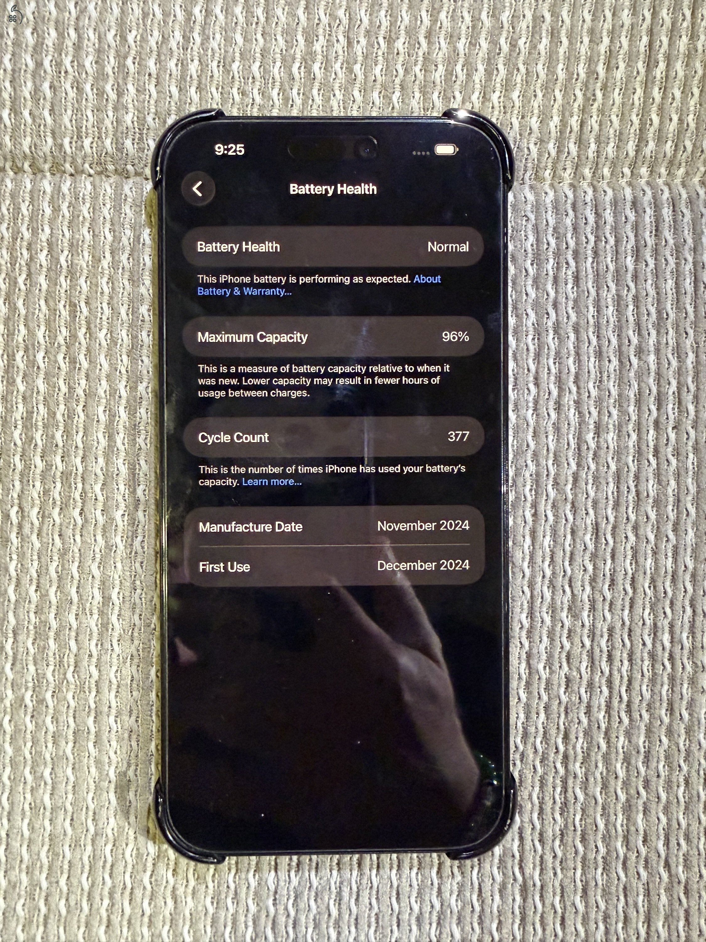 Eladó iPhone 16 Pro Max – 256 GB – Asztroszürke – Újszerű állapot