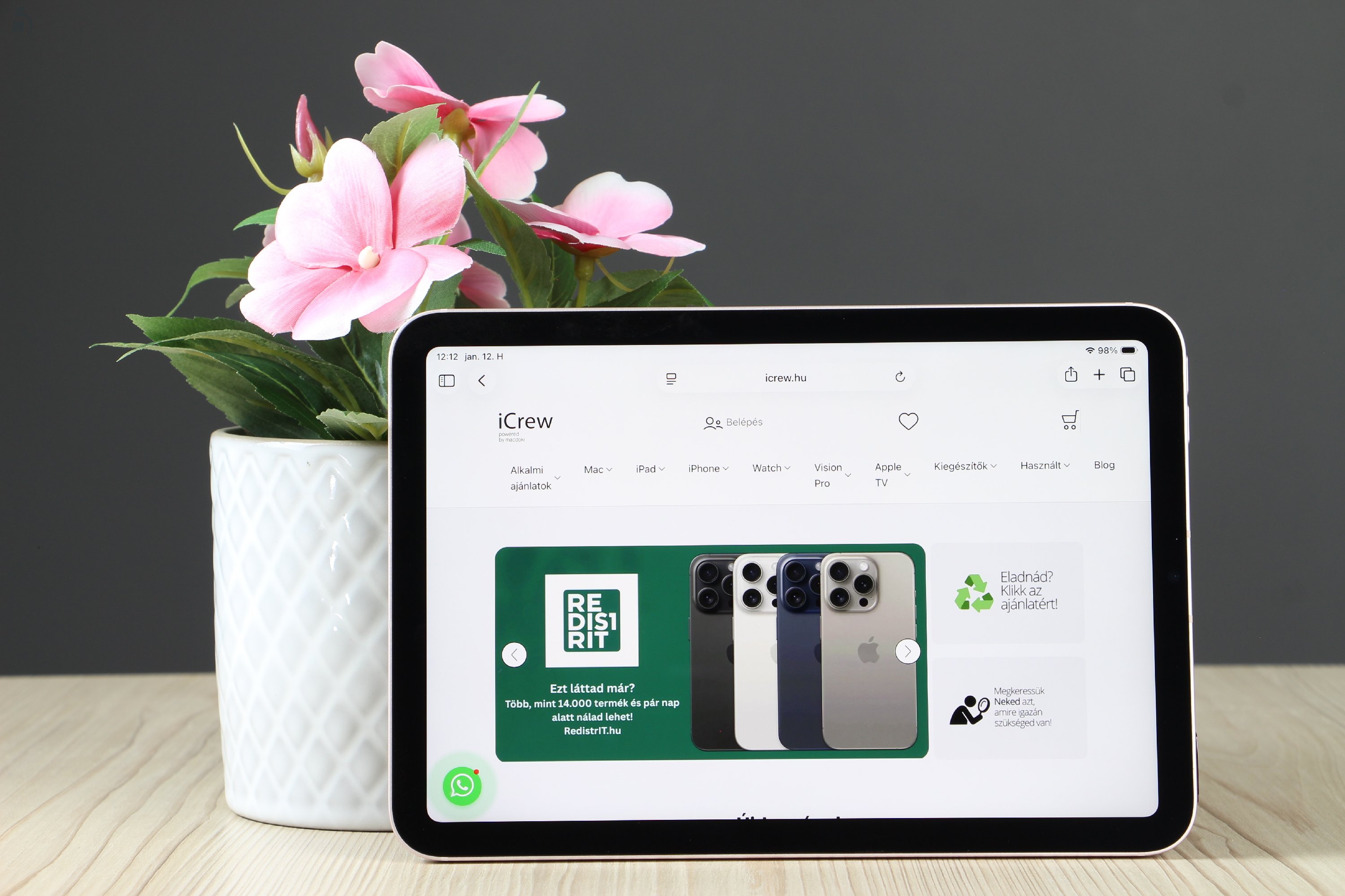 Újszerű Apple iPad Mini 6th. 256GB Pink Cellular A US-7611