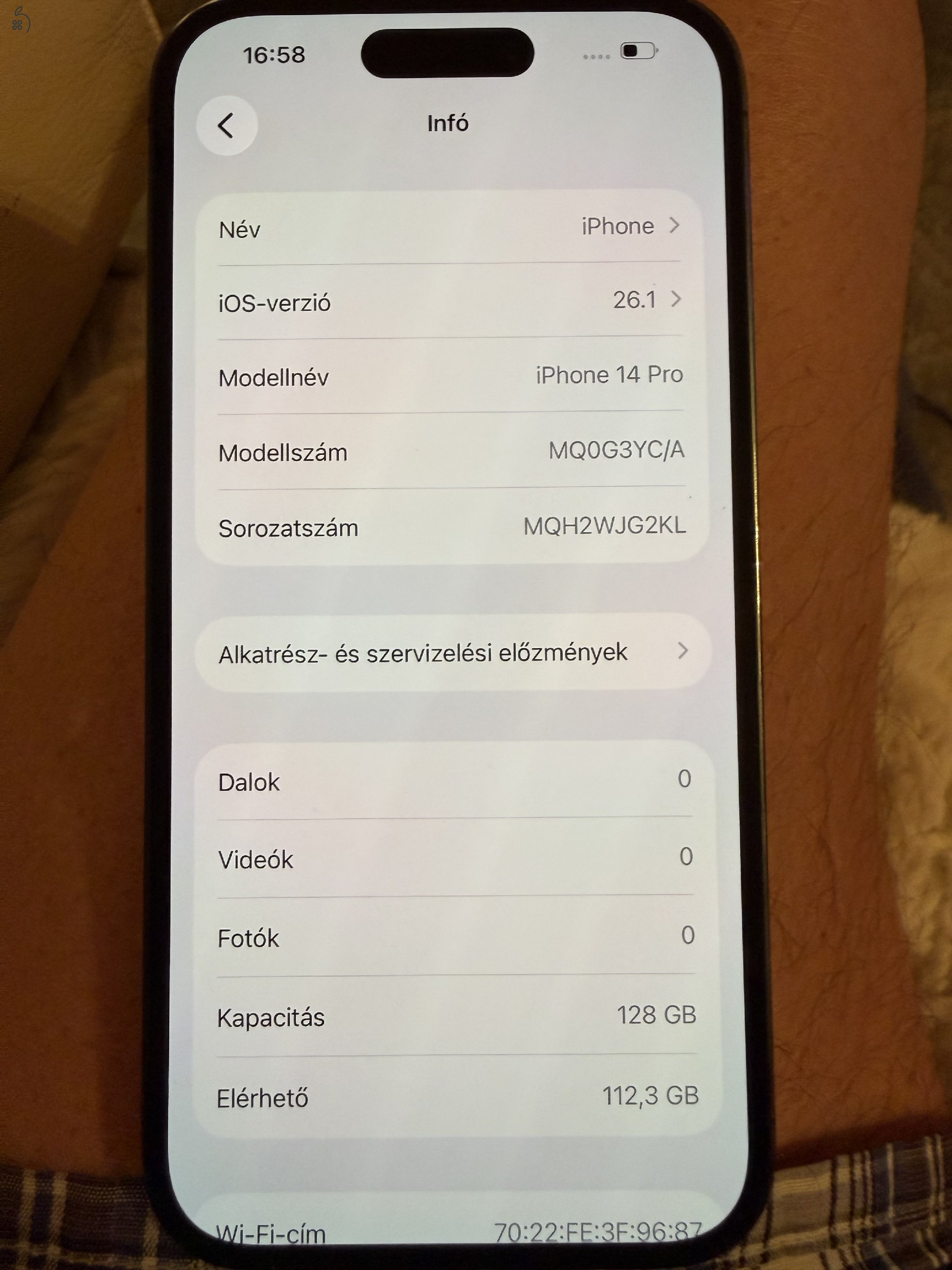 eladó iPhone 14 pro Space Black