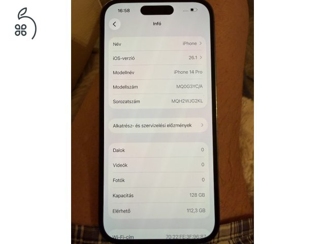 eladó iPhone 14 pro Space Black