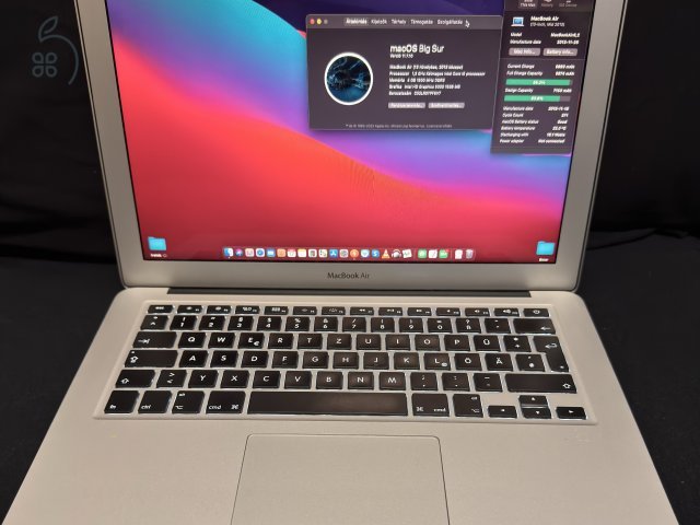 Eladó MacBook Air 2013 mid 13”/i5/4gb/128ssd/371ciklus