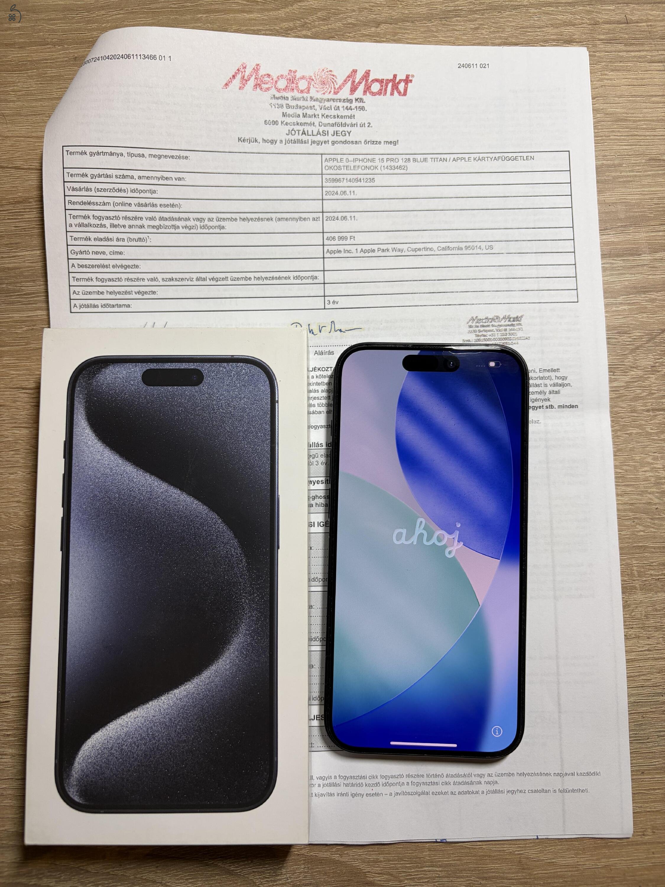 Apple iPhone 15 Pro – 128 GB – Független – Nagyon szép állapot