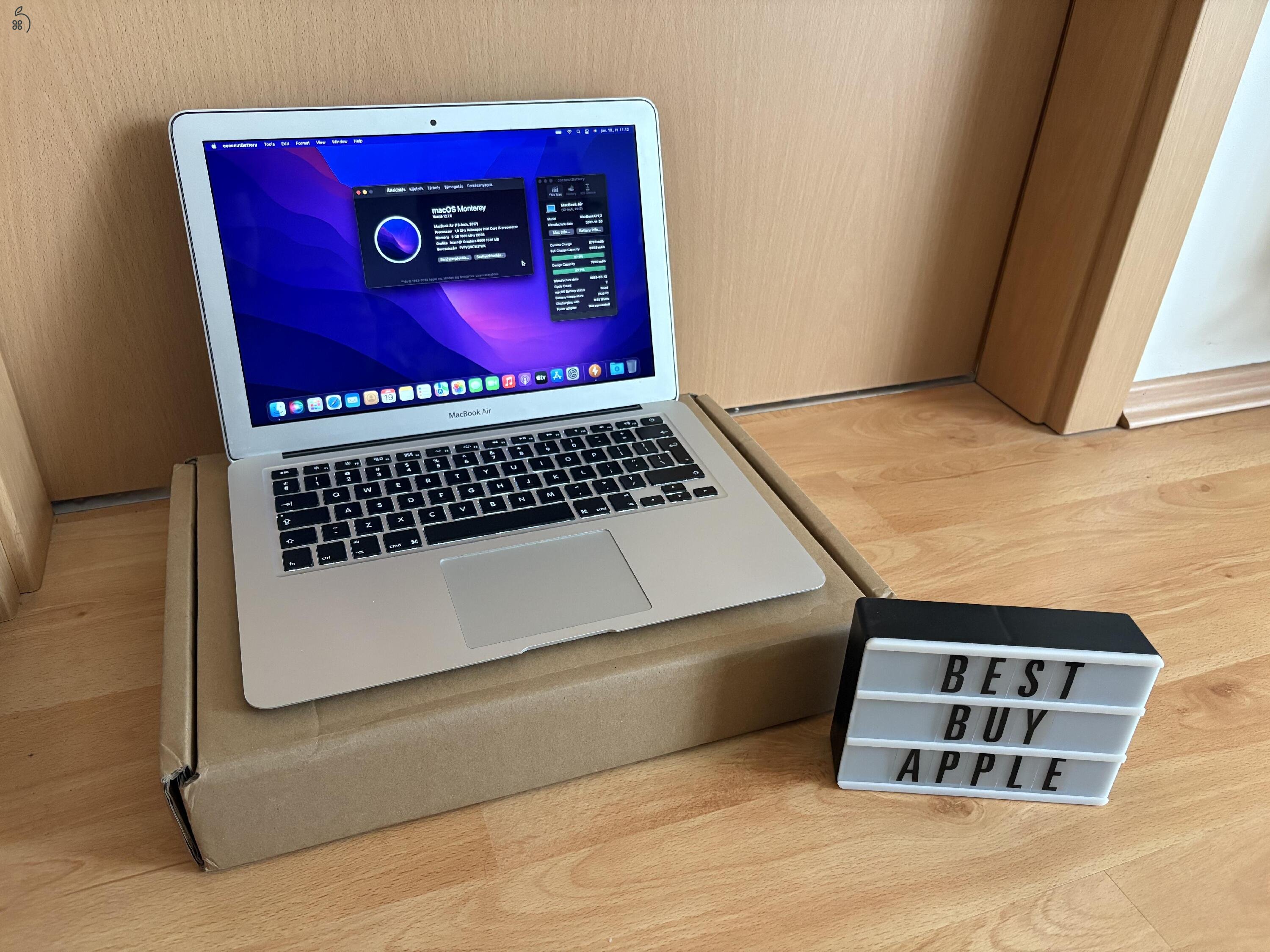 2017 MacBook Air 13 / i5 / 8GB / 128GB SSD / Új Aksival Eladó !