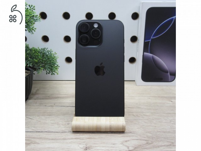 Apple iPhone 16 Pro Max 512GB Black Titanium használt, újszerű, 100% akku, garancia 2028-12-28-ig