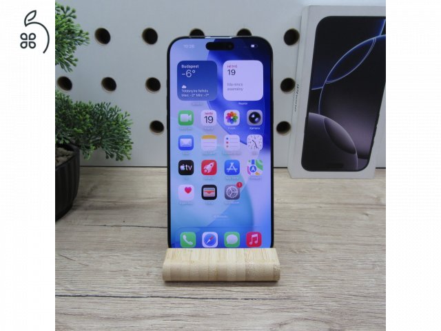 Apple iPhone 16 Pro Max 512GB Black Titanium használt, újszerű, 100% akku, garancia 2028-12-28-ig