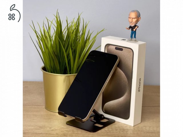 MacSzerez.com - iPhone 15 Pro / 128GB / Natúr Titán / Kártyafüggetlen / E-SIM / Garancia!