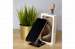 MacSzerez.com - iPhone 15 Pro / 128GB / Natúr Titán / Kártyafüggetlen / E-SIM / Garancia!