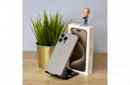 MacSzerez.com - iPhone 15 Pro / 128GB / Natúr Titán / Kártyafüggetlen / E-SIM / Garancia!