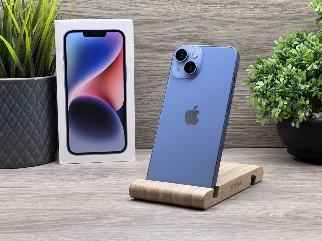 Hibátlan iPhone 14 Blue 256GB 2 ÉV Garanciával Számlával 91% Akku