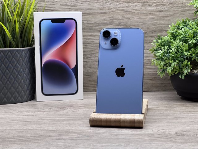 Hibátlan iPhone 14 Blue 256GB 2 ÉV Garanciával Számlával 91% Akku