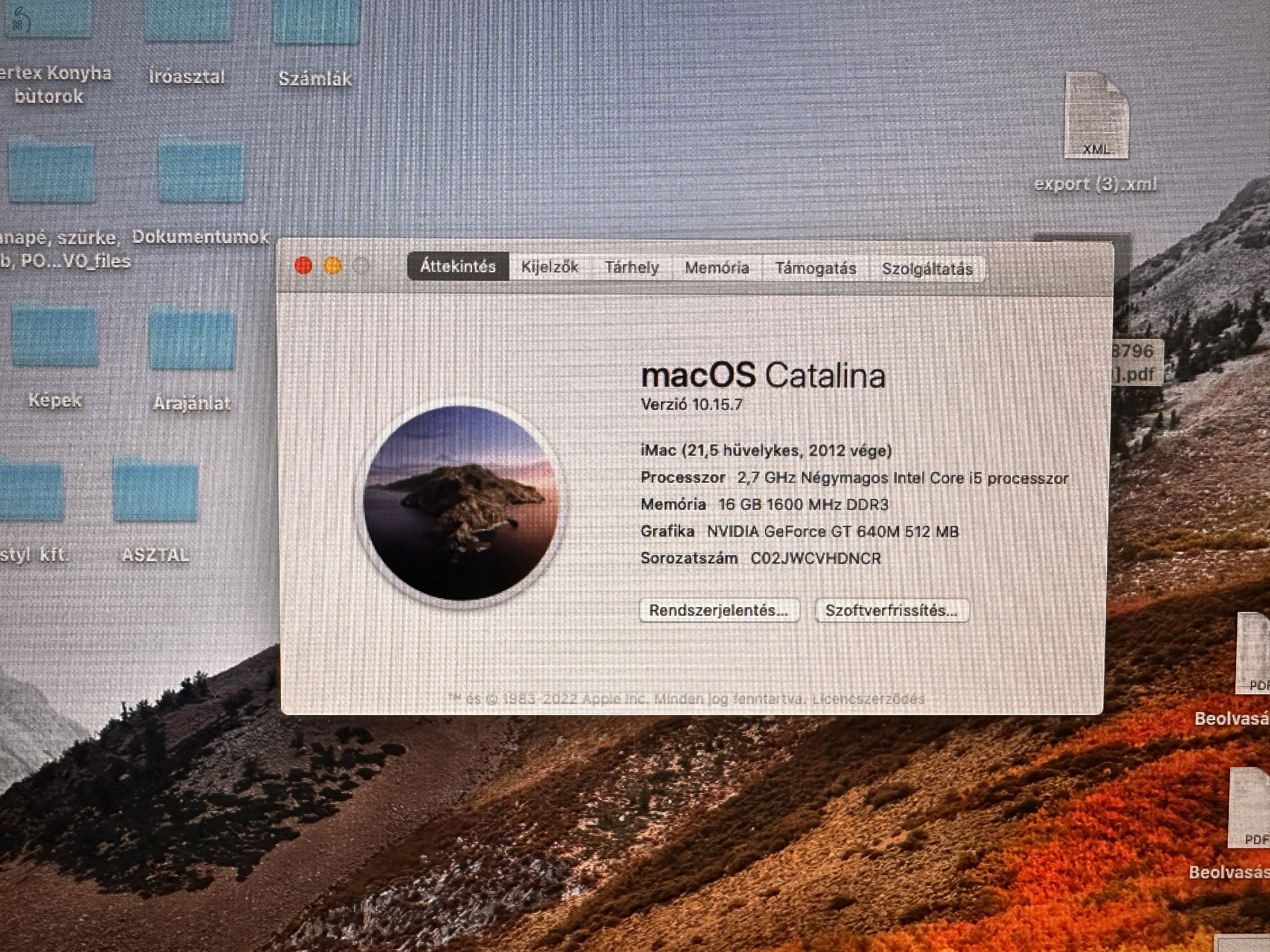Használt iMac 21.5 (Late 2012) Eladó