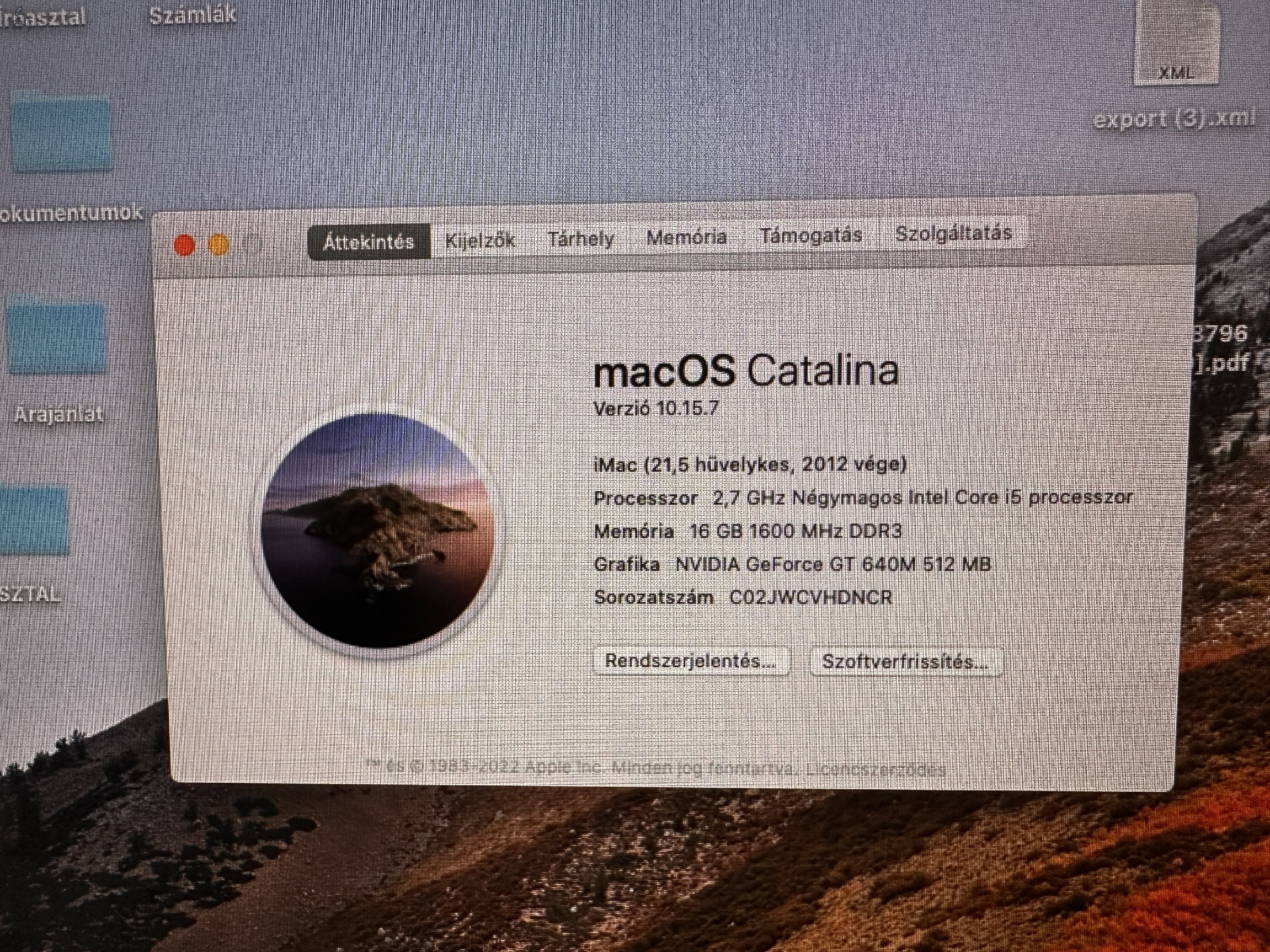 Használt iMac 21.5 (Late 2012) Eladó