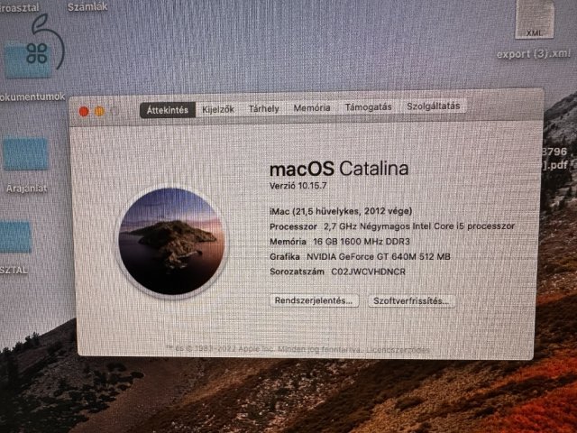 Használt iMac 21.5 (Late 2012) Eladó