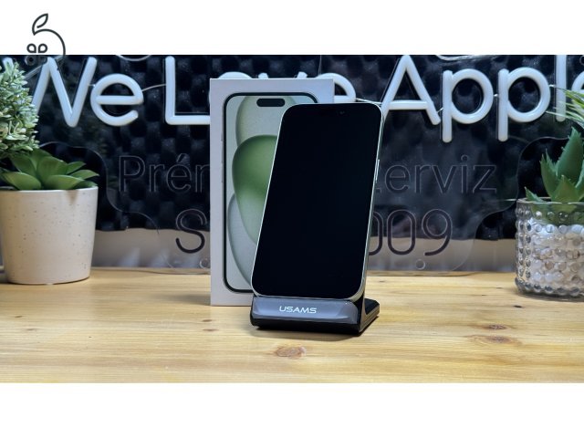  iPhone 15 128GB Zöld, Független - Garancia, Számla 