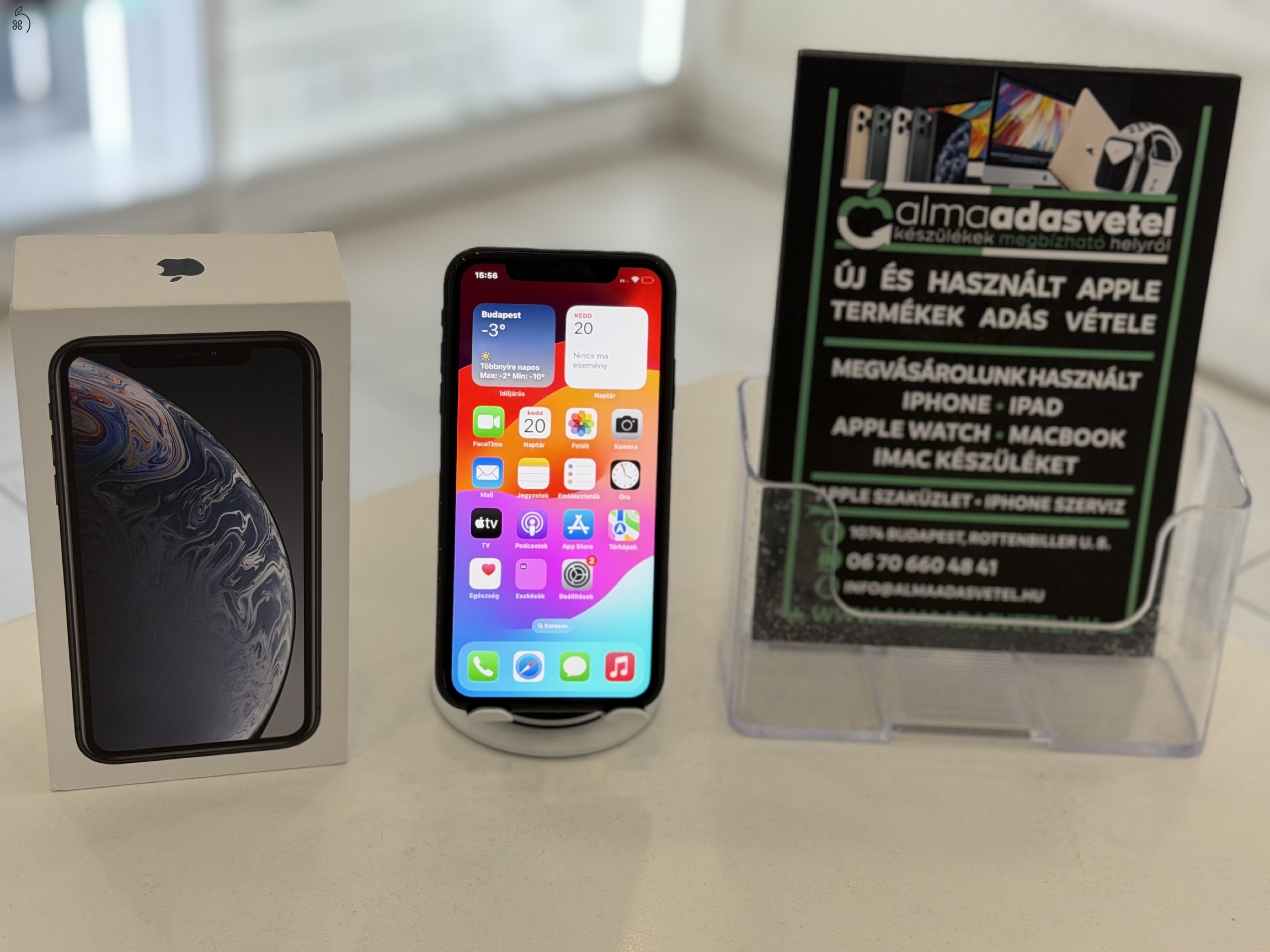 iPhone XR 64GB Független Face Id Nem/1 hónap gar./Akku 100%/k10