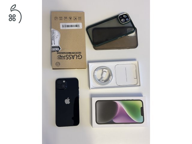 Éjfekete iPhone 14 128gb 84% akku